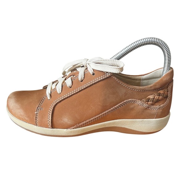 Aetrex Dana 8 Tan Leather Lace Up Comfort Walking Shoes Women US 7.5-8 EUR 38 - Picture 4 of 7